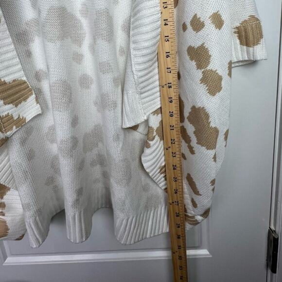 EUC LATE NIGHT Brown/ White Leopard Oversized Open Cardigan Cowgirl Western S - Picture 11 of 11
